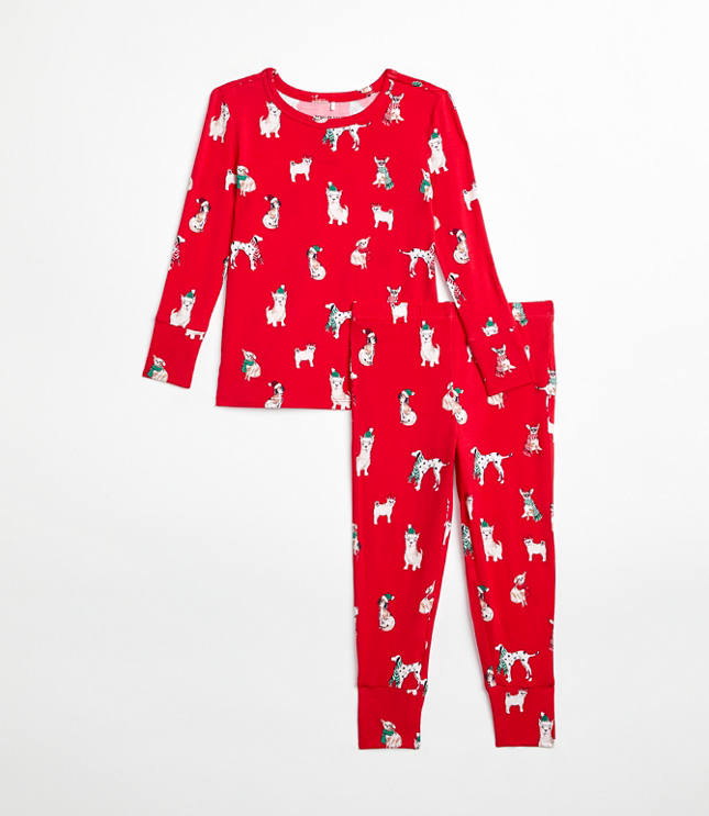 Posh Peanut Holiday Dog Long Sleeve Basic Pajama Set