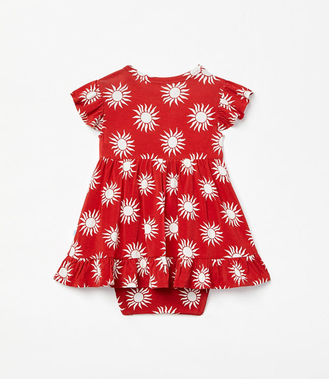 Posh Peanut X LOFT Sunny Cap Sleeve Ruffled Twirl Bodysuit Dress