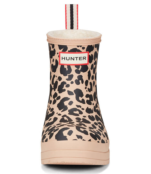 Hunter Cheetah Play Insulated Vegan Shearling Short Rain Boots