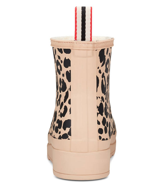 Hunter Cheetah Play Insulated Vegan Shearling Short Rain Boots