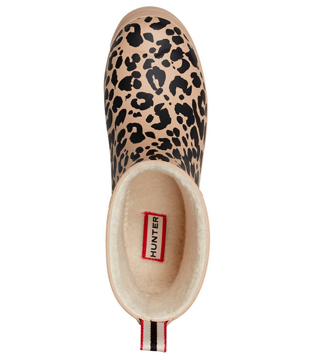 Hunter Cheetah Play Insulated Vegan Shearling Short Rain Boots