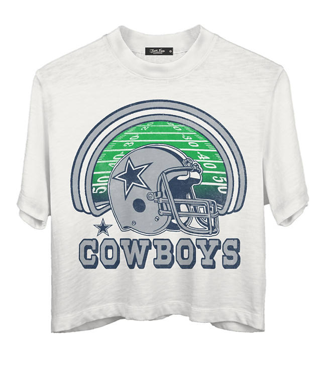 Junk Food Dallas Cowboys Game Time Mock Neck Crop Tee