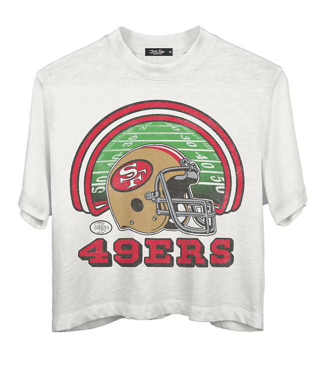 Junk Food San Francisco 49ers Game Time Mock Neck Crop Tee