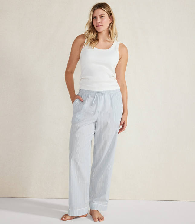 Haven Well Within Organic Cotton Poplin Striped Pajama Pants
