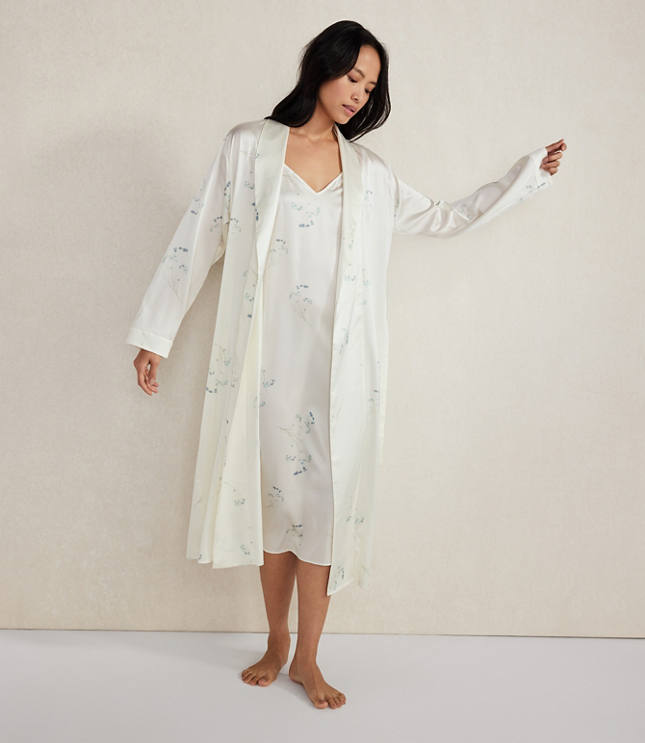 Haven Well Within Washable Silk Delicate Floral Robe
