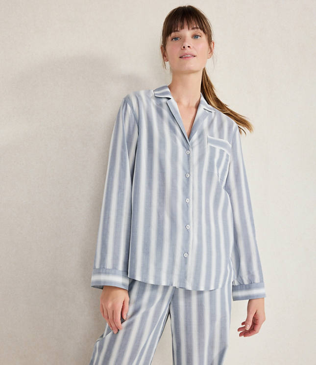 Haven Well Within Organic Cotton Poplin Mixed Stripe Pajama Shirt