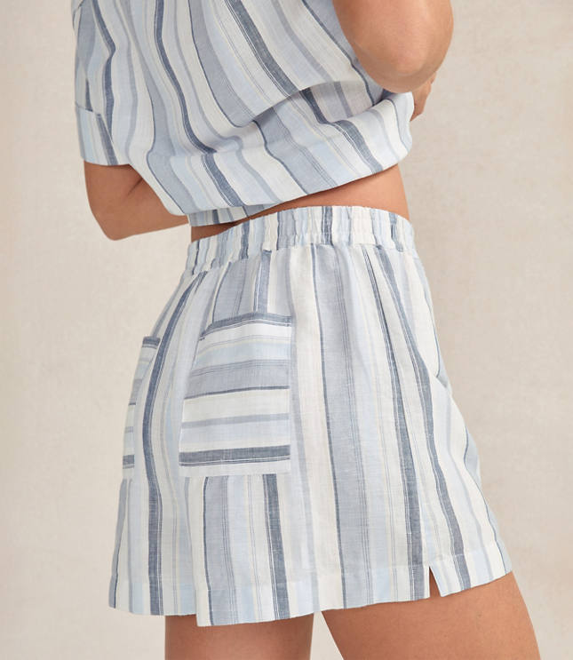 Haven Well Within Organic Cotton Linen Coastal Stripe Sleep Set