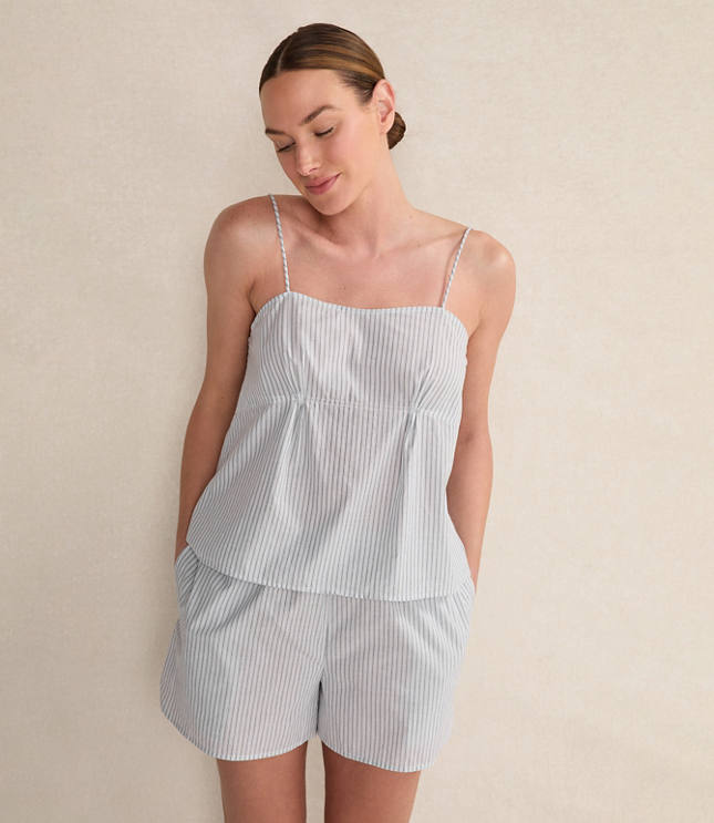 Loft Haven Well Within Organic Cotton Poplin Delicate Stripe Sleep Set
