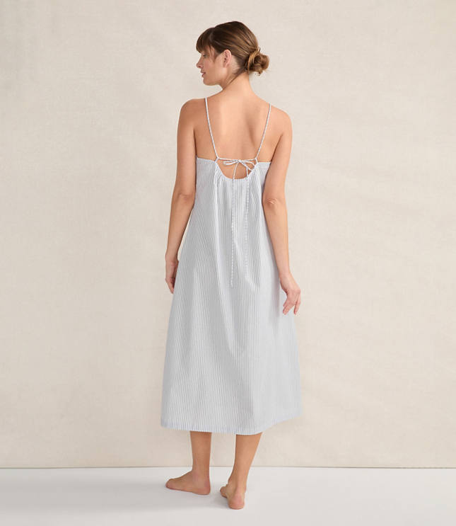 Haven Well Within Organic Cotton Poplin Delicate Stripe Sleep Dress