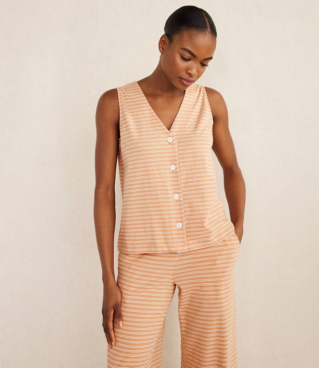 Loft Haven Well Within Organic Cotton Jersey Striped Sleep Tank