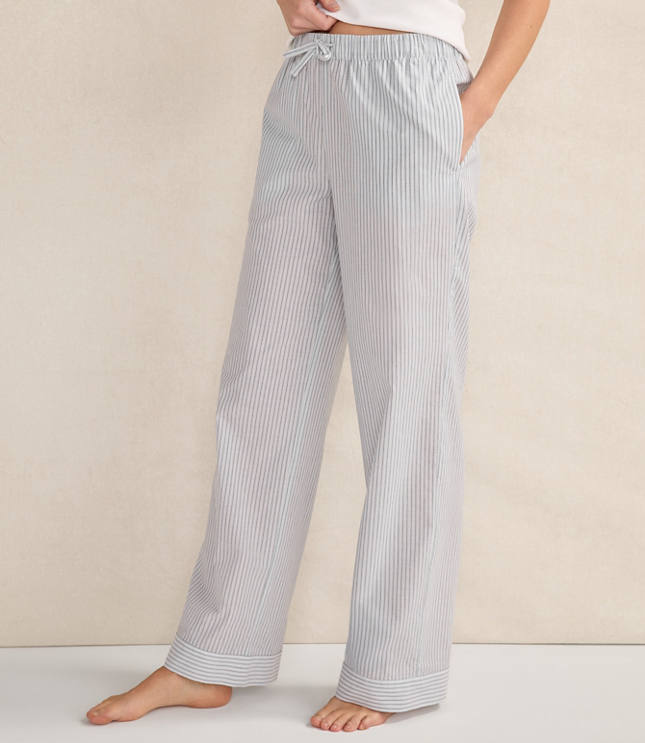 Haven Well Within Organic Cotton Poplin Striped Sleep Pants carousel Product Image 1