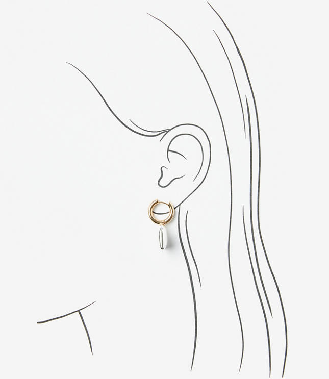 Mixed Metal Heart Drop Hoop Earrings