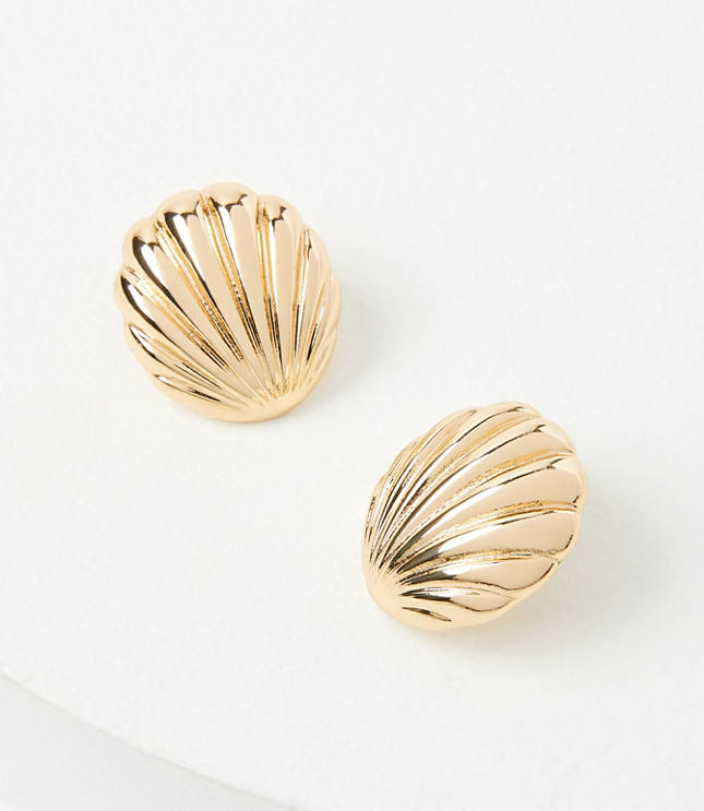 Loft Shell Statement Stud Earrings