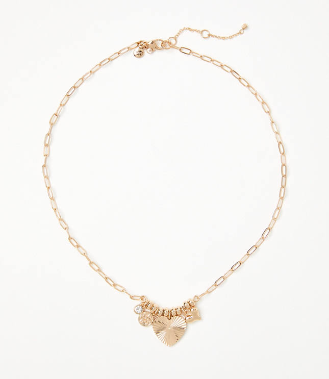 Loft Heart Charm Cluster Necklace