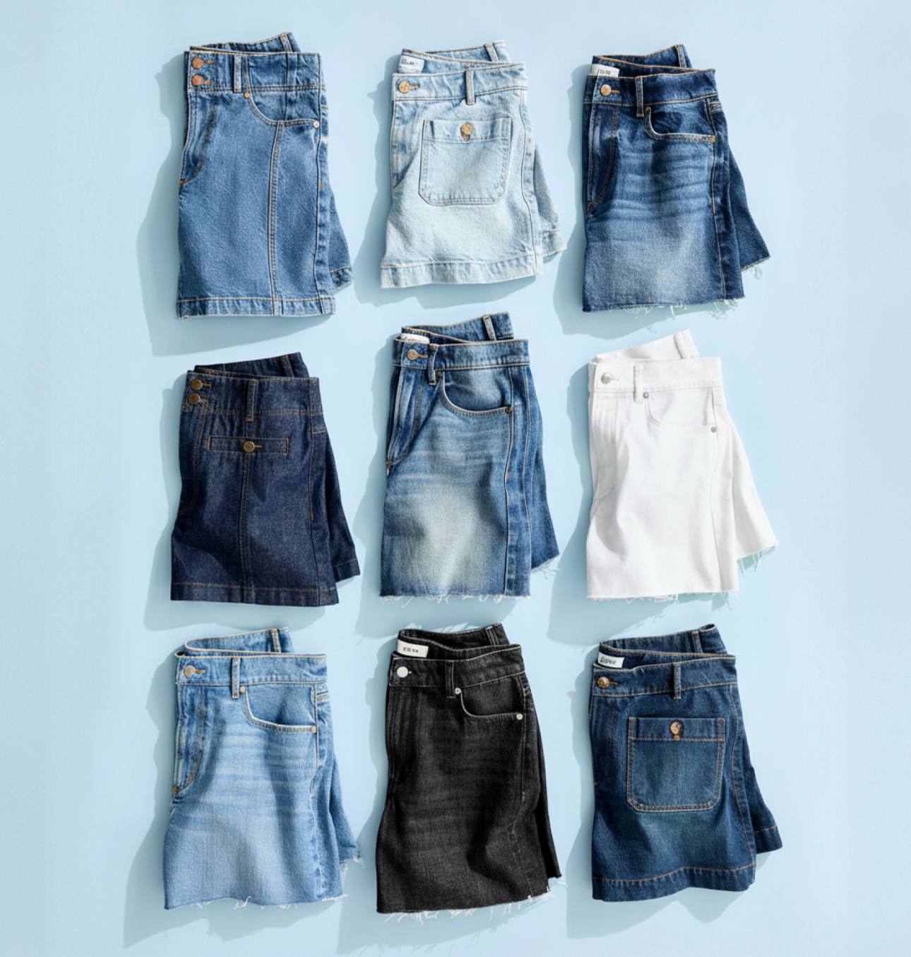 Folded Denim Shorts