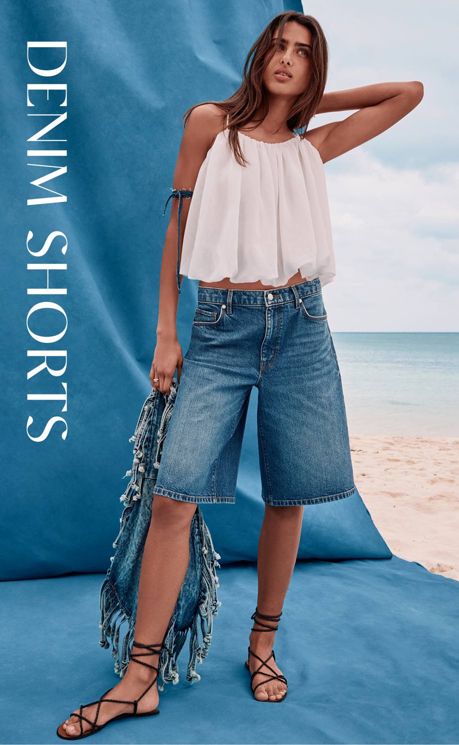 Denim Shorts Model