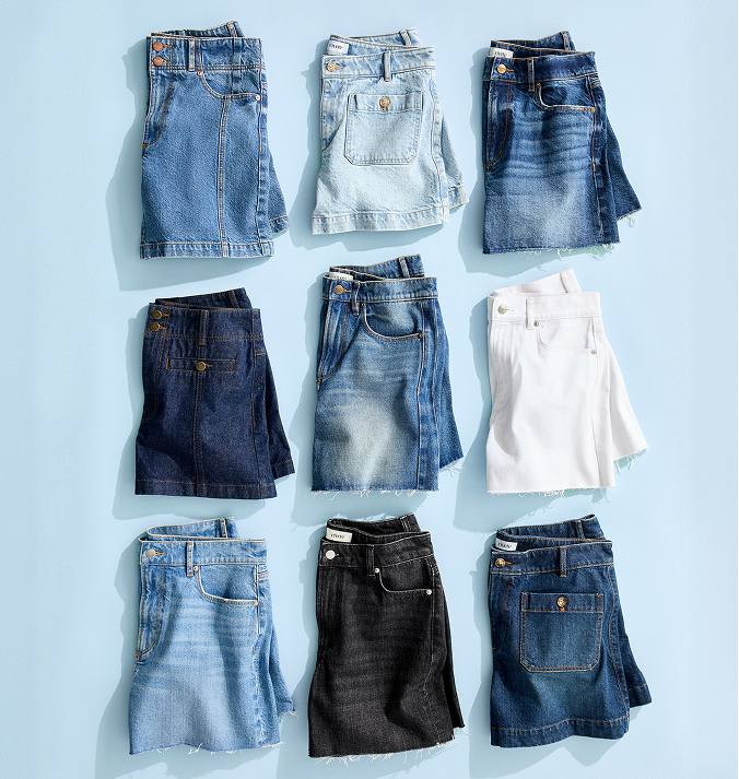 Folded Denim Shorts Mobile