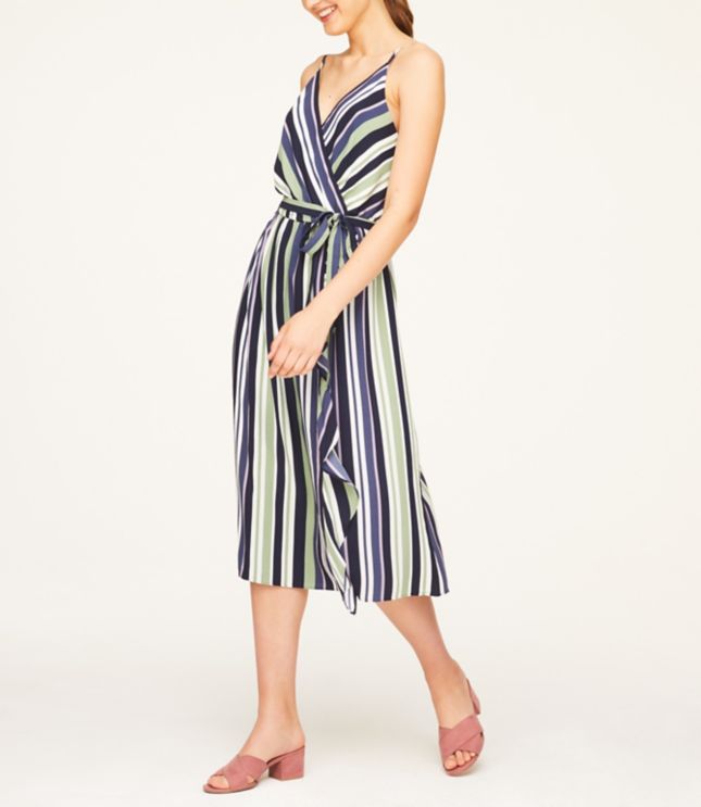 loft striped wrap dress