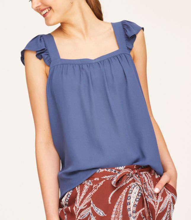 square neck ruffle
