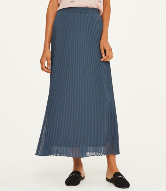 petite pleated maxi skirt