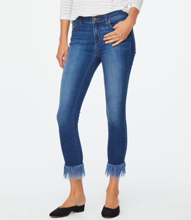 skinny jeans with fringe bottom