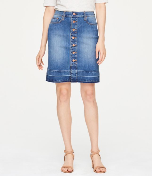 petite denim pencil skirt