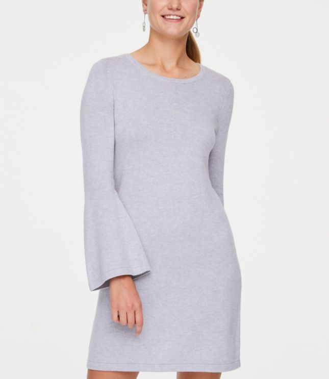 grey dress with bell sleeves