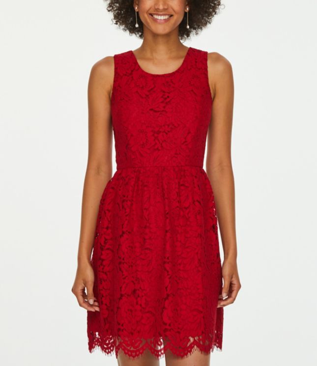 loft red lace dress