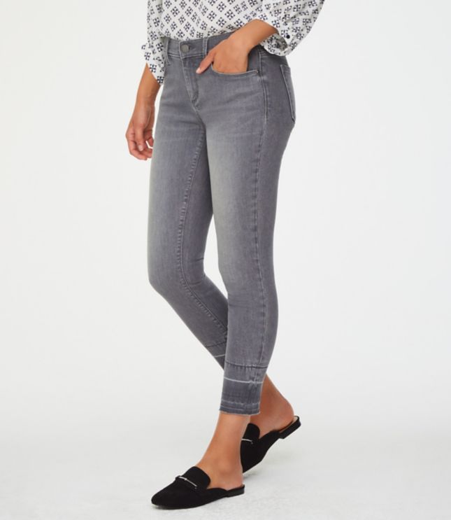 Modern Released Hem Skinny Jeans in Grey