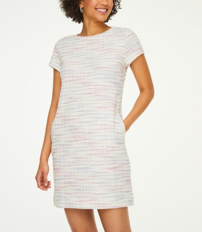 textured shift dress