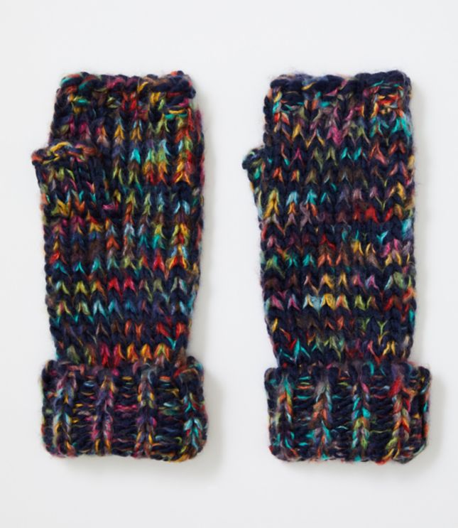 Rainbow Knit Fingerless Gloves