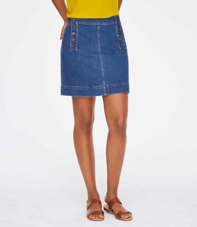 ann taylor loft denim skirt