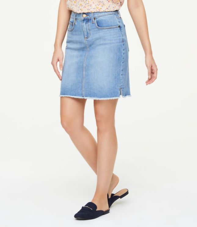 ann taylor loft jean skirt