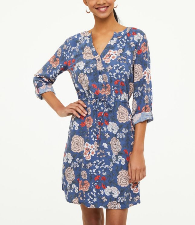 floral tie waist dress