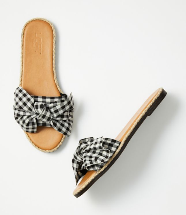 slip on bow sandals