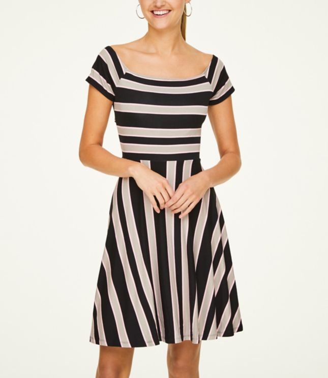 striped flare dress