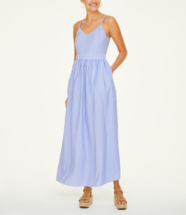 loft striped maxi dress