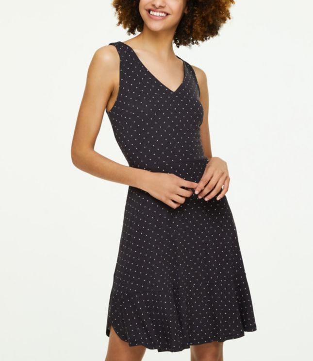 polka dot flare dress