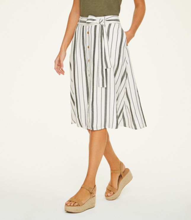 white button front midi skirt