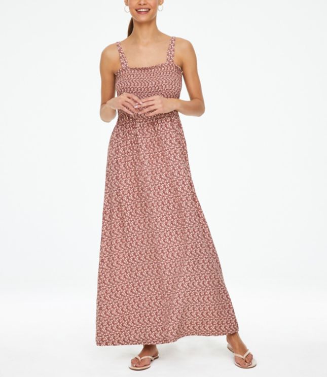 smocked maxi dress
