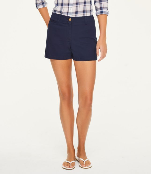 High Rise Twill Shorts with 4 Inch Inseam