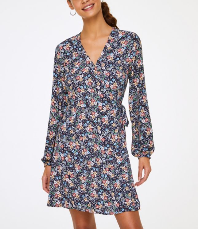 loft floral wrap dress
