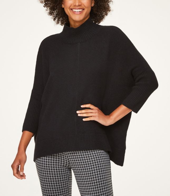 turtleneck poncho sweater