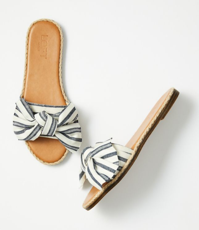 slip on sandals with bow