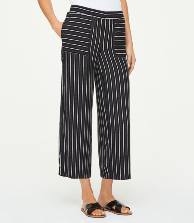 striped cropped pants