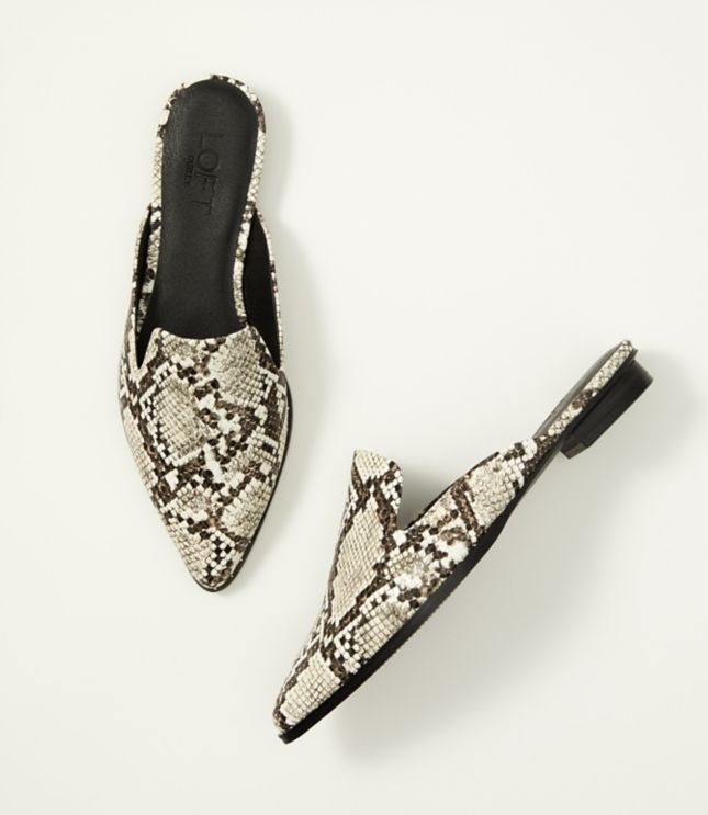 snake print mules