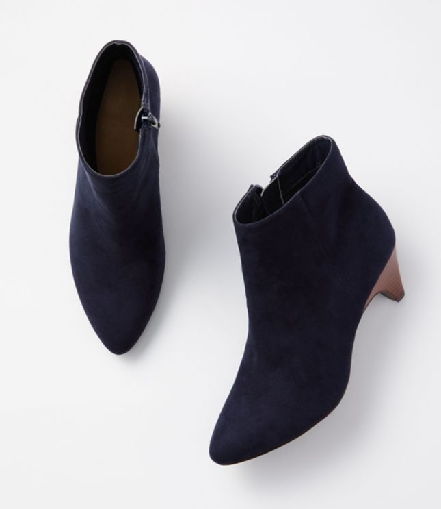 kitten heel booties leather