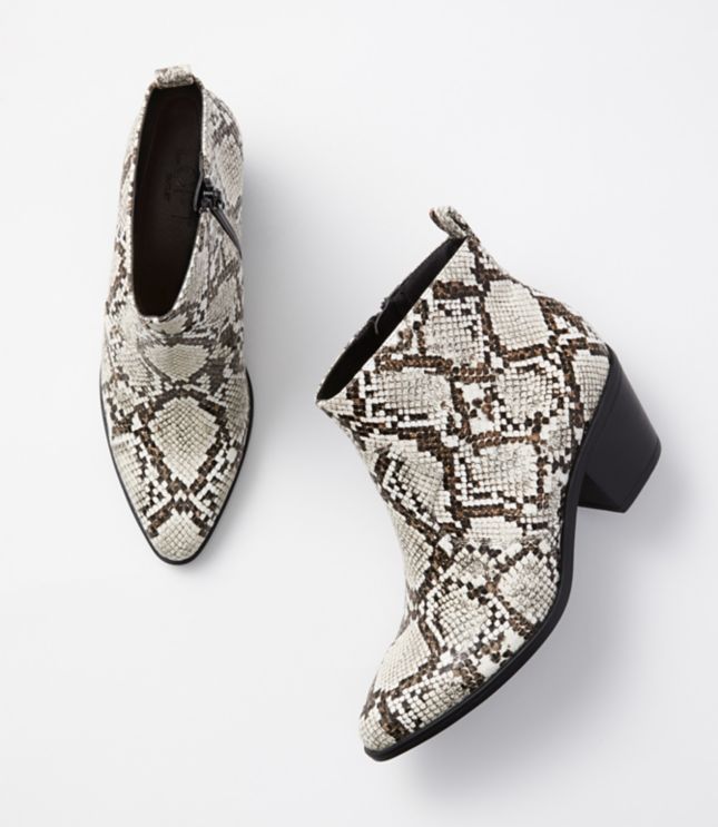 western snakeskin booties