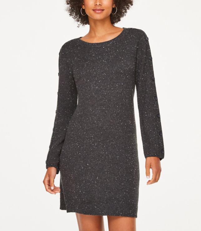 sweater dress with buttons down the front