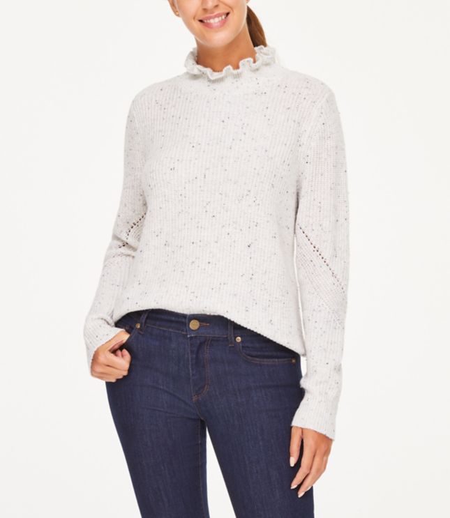 Ruffle Turtleneck Sweater